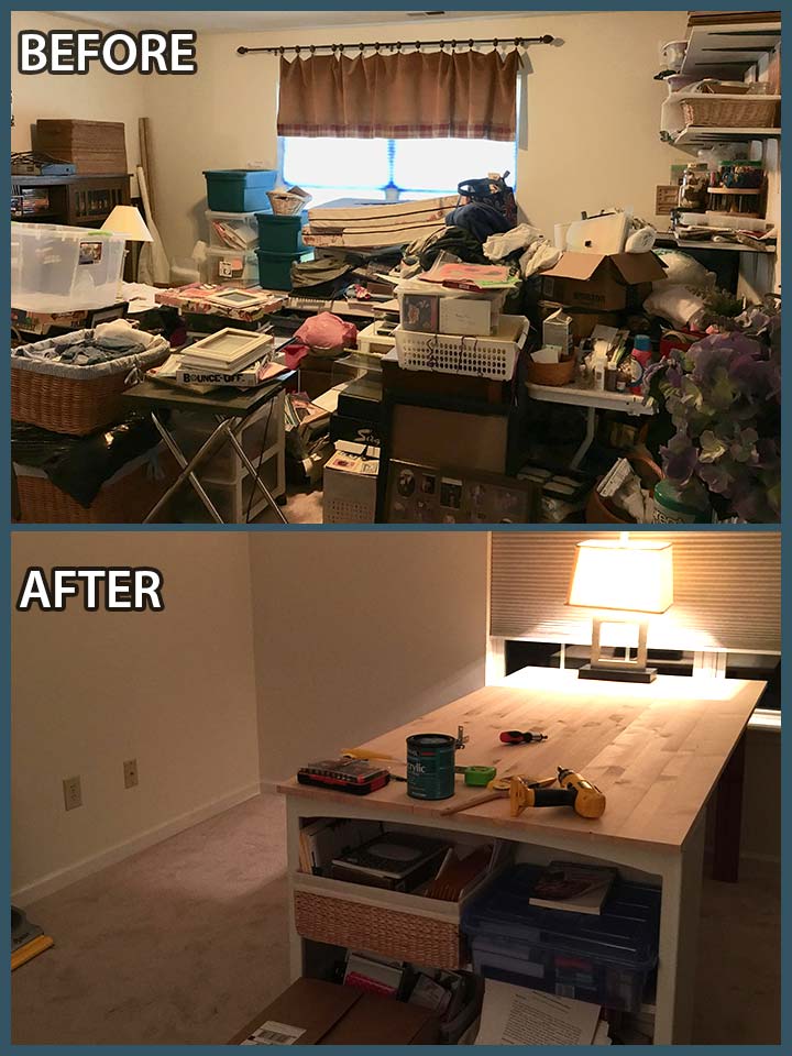 Before and after home organization